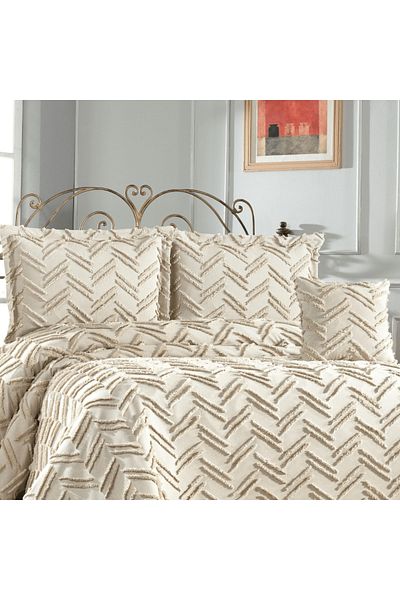 Solinas Collection Dora Cotton Thin Pique Mink Bedspread