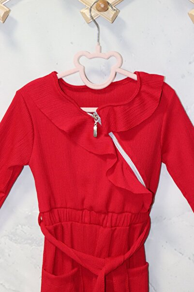 FESSHERA Stylish Girls' Jumpsuit with Ruffled Belt Special for Princesses