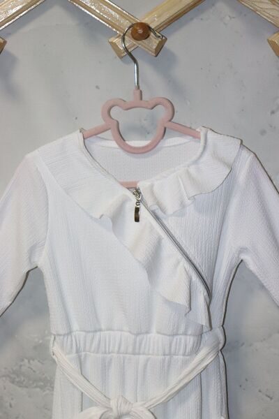 FESSHERA Stylish Girls' Jumpsuit with Ruffled Belt Special for Princesses