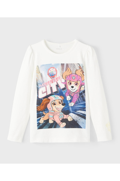 Name it تي شيرت بأكمام طويلة من باو باترول - أبيض ثلجي