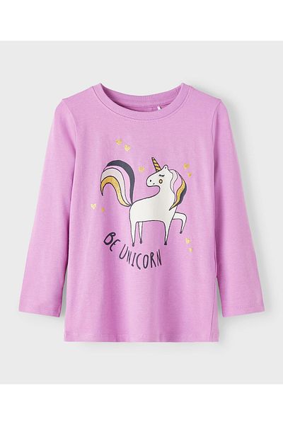 Name it Glitter Printed Long Sleeves T-Shirt - Crocus