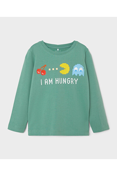 Name it بلوزة باك مان بأكمام طويلة - خضراء