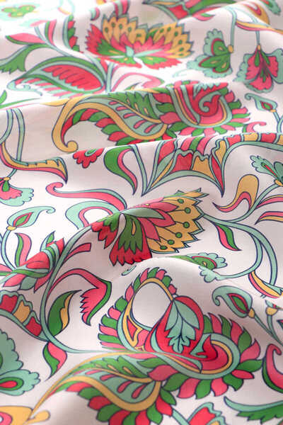 Bursa İpek Φούξια μοτίβο λουλουδιών Voile μεταξωτό μαντίλι