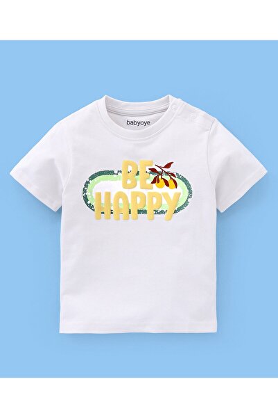 Babyoye Cotton Half Sleeves Palm Tree Printed & Text Embossed T-Shirts Pack of 2 - Green & White