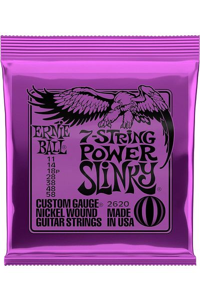Ernie Ball P02620 Power Slinky 7 - String Electric Guitar String 011-58