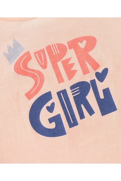 Babyhug Babyhug Cotton Knit Full Sleeves Text Graphics T-Shirt - Peach