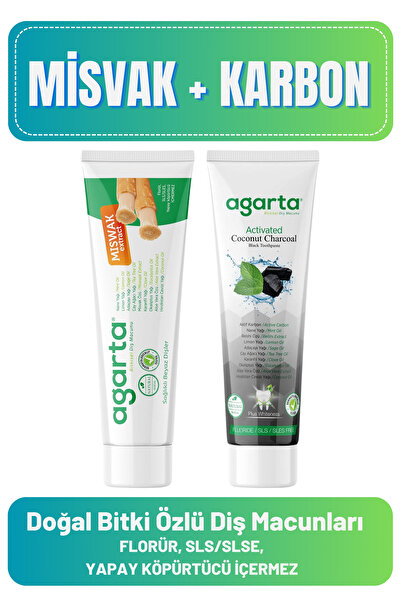 Agarta Doğal Diş Macunları(Misvak 100 ml + Karbon 100 ml)