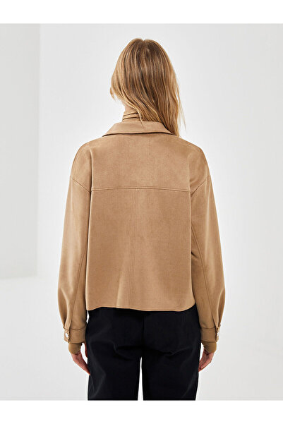 LC Waikiki Gömlek Yaka Süet Kadın Ceket