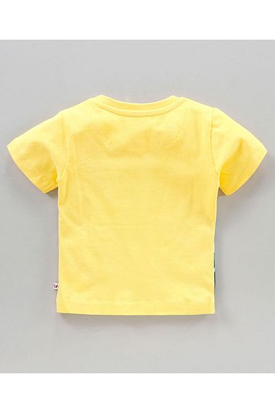 Babyhug تي شيرت بيبي هاج بنصف كم وطبعة شاطئ - أبيض