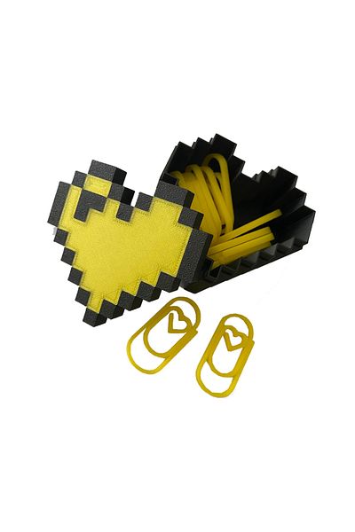 PAKLON Yellow Heart Shaped Special Boxed Bookmark and Lead Set (12Pcs)