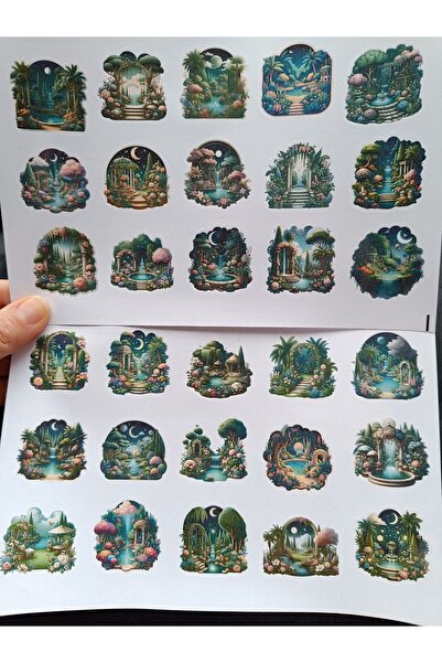 Pink Swan Craft Fantastični set nalepnica Zelene doline, Bullet Journal, Nale...