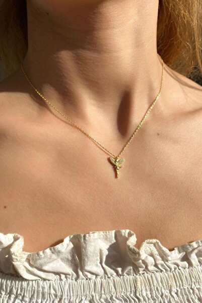 Spossy Silver Jewelry 925 Ayar Gümüş, 14 Ayar Gold, Tinker Bell, Peri Kolye, ...