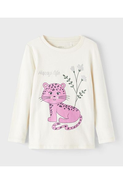 Name it Glitter Printed Long Sleeves T-Shirt - Jet Stream