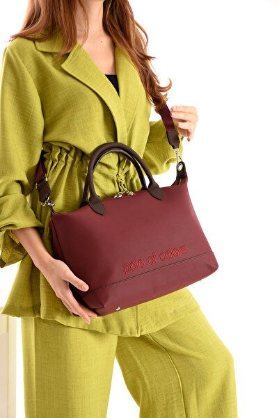 ImPolo Sami LkBordoBrown Γυναικεία τσάντα ώμου και ώμου, μέγεθος 27x40