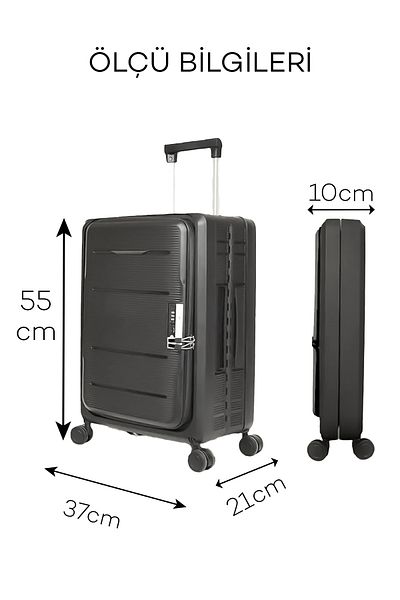 Ecrou Antracit 50,8 Cm - Valiză rigidă cu roți și pliabilă