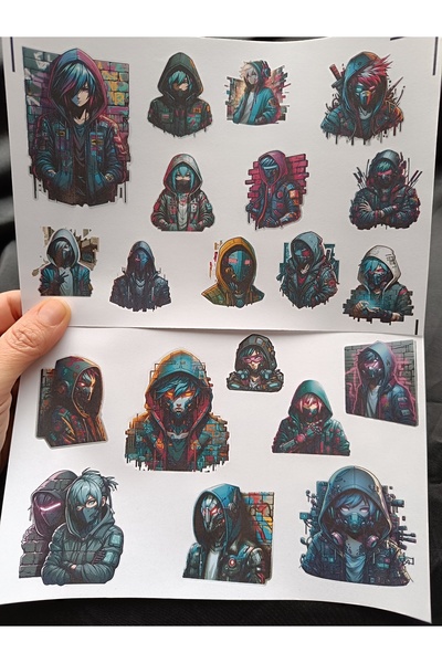 Pink Swan Craft Anime Cyberpunk Grafiti - Set naljepnica i naljepnice za bull...