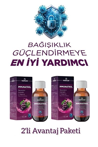 wenow Immunatrol Resveratrol Kuersetin Vitamin C İçeren Şurup 2'li Avantaj Paketi