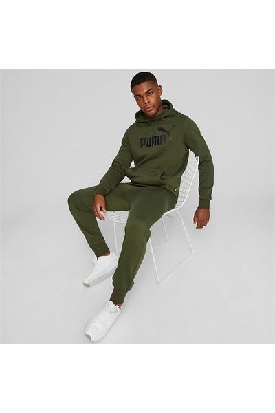 Puma Kapuce Puma ESS Big Logo Mikina FL, Zelená, Pánské