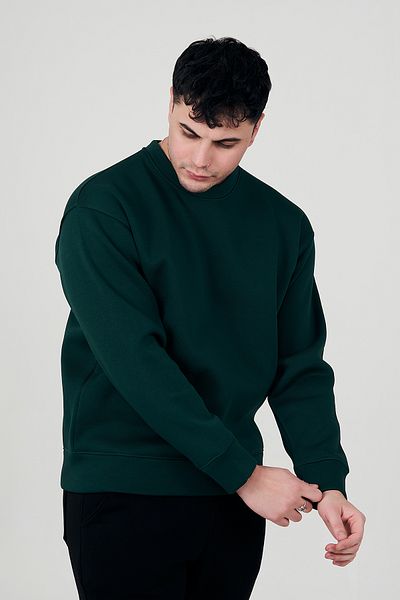 MBEY1989 Oversize Πράσινη Φούτερ με Κεφάλι Ήταυρου - Unisex