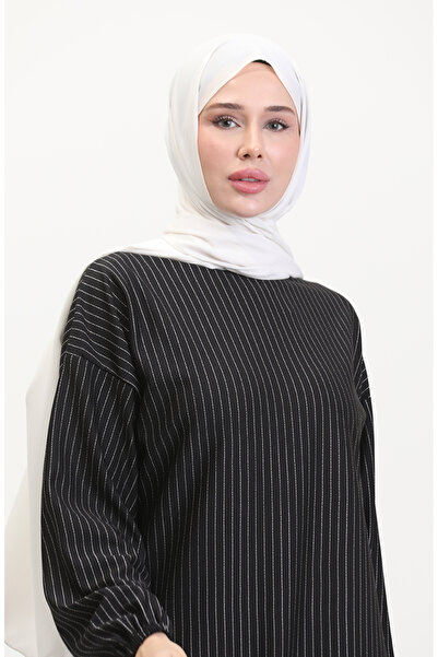 sefamerve Black Striped Tunic - Model 1028-02