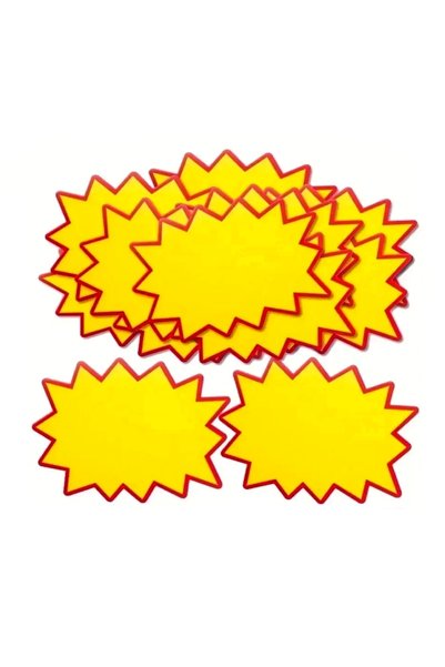 damga market Yellow Star Cardboard Price Tag 9X12 cm 50Pcs Store Grocery and Supermarket Blank Star Label