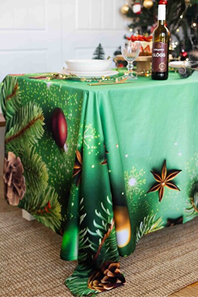 Montisu ÖZEL YILBAŞI DESENLİ, LEKE TUTMAZ, ÖZEL KUMAŞ TASARIMLI MASA ÖRTÜSÜ 1...