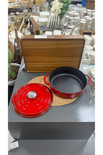 OLİKA İRON KIRMIZI 28 CM DEMİR DÖKÜM BASIK TENCERE