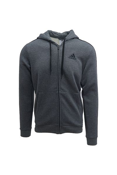 adidas Kapucňa adidas Essentials Fleece s 3 prúžkami, šedá, pánska