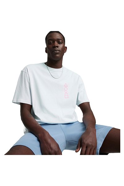Puma Μπλουζάκι Puma X Playstation Elevated Tee, Λευκό, Ανδρικό
