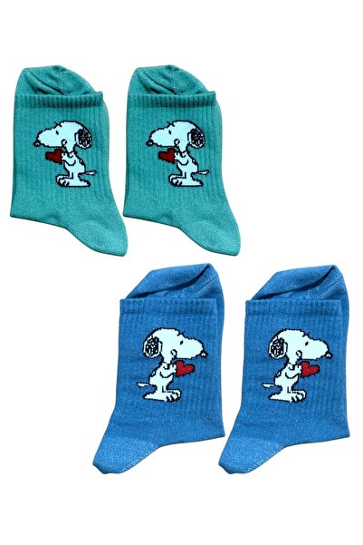 AL Bİ 90LIK جوارب سنوبي مخططة للكلية - طقم من قطعتين، موديل 37-43