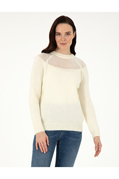 Pierre Cardin Ekru Regular Fit Yün Karışımlı Kazak 50291359-VR019