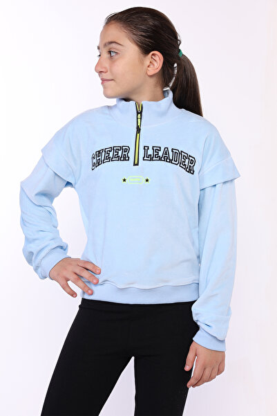 Toontoy Βελούδινο φούτερ - Κοριτσίστικο, Κέντημα με λεπτομέρεια με φερμουάρ