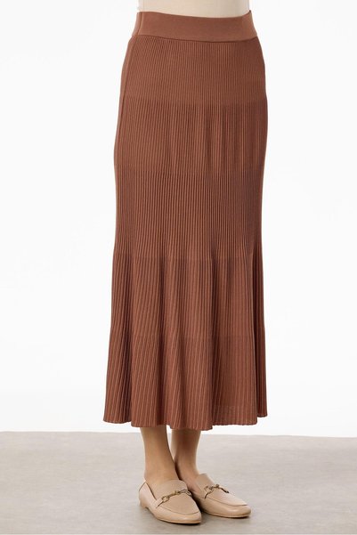 Tığ Triko Cocoa Rayon Bat Sleeve Skirt Suit