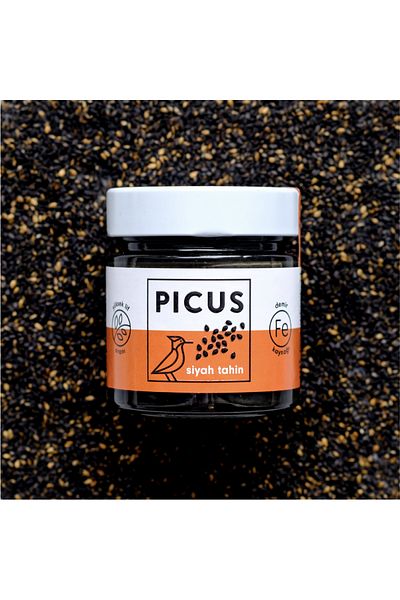 picus Black Tahini 210 G. (100% Black Sesame, Sugar Free)