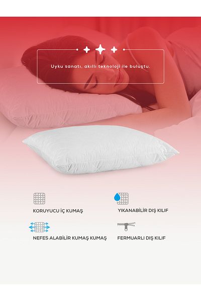 moda home bedding Pernă antialergică din microfibră matlasată Snow 1100 gr