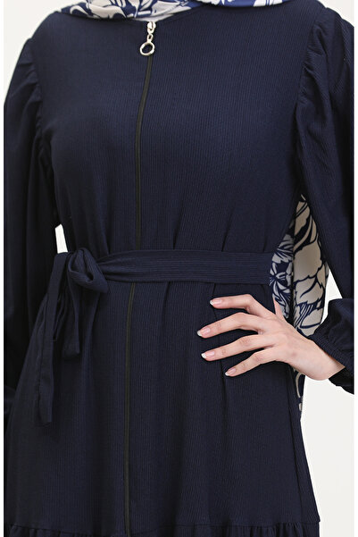 sefamerve Lacivert Balon Kollu Ferace - 1026-04