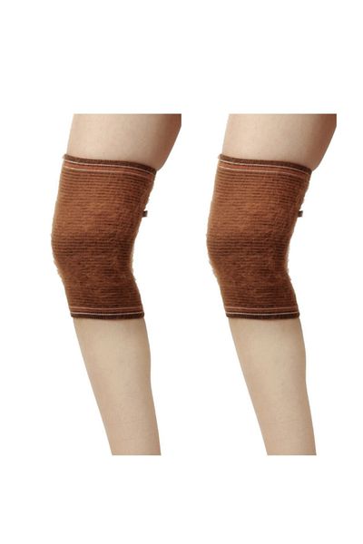 miresa Camel Hair Wool Short Knee Pads Keep Warm 2Pcs