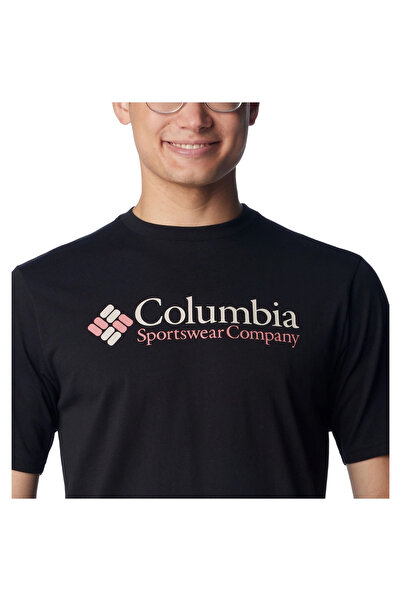 Converse T-shirt Columbia Basic Logo, Μαύρο, Ανδρικό