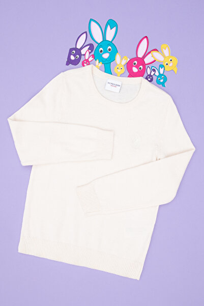 U.S. Polo Assn. Girl's Cream Basic Sweater 50288945 -Vr071
