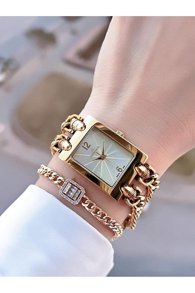 Essence Chain Design Women's Wrist Watch - Cord No Darkening, Steel Case, Bracelet Bd1232.110.K