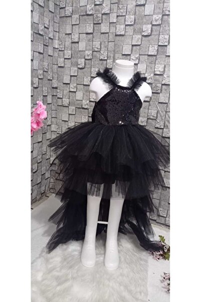 BOZTAŞ BEBE Kuyruklu, pullu & sırt detaylı abiye& mezuniyet elbisesi