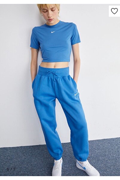 Nike Sportswear Phoenix Fleece High-Rise Oversize Mavi Kadın Eşofman Altı