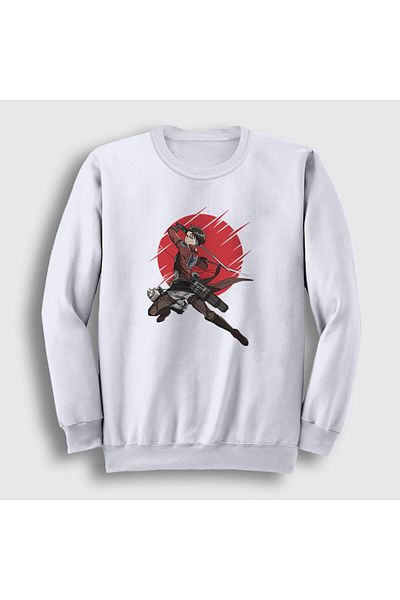 Presmono Φούτερ Unisex White Levi Anime Attack On Titan 123817 ττ