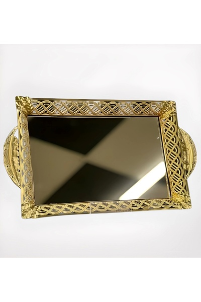 Arline Premium Sunum Tepsisi Dikdörtgen Küçük gold 9005