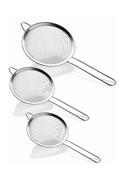 Jobal 3-Pack Stainless Wire Drainer, Steel Drainer, Metal Drainer, Flour Drainer