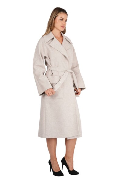 AGSPARK Ceket Yaka Önden Cıtcıtlı Torba Cep Detaylı Kaban-4462