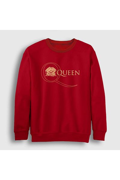 Presmono Унисекс суитшърт с червено-златно лого на Queen 101810tt
