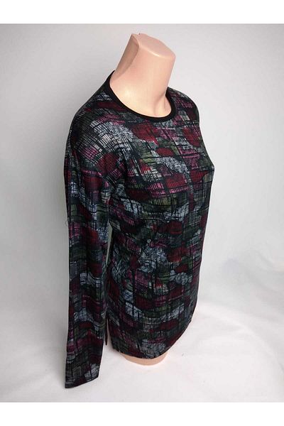 YAŞAR TRİKO Bluză tricou din bumbac pieptănat pentru femei, cu mânecă lungă, cu decolteu, cu mâneci lungi, cu fante laterale