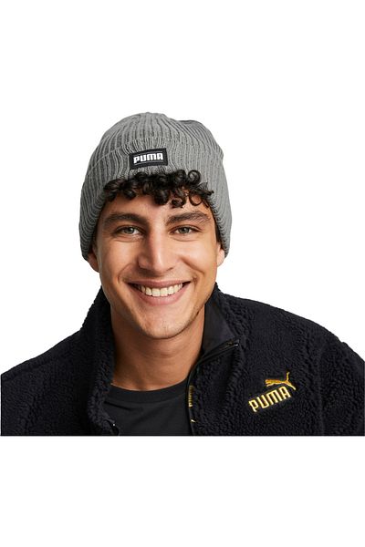 Puma Čepice Bean Puma Ribbed Classic Cuff, šedá, unisex