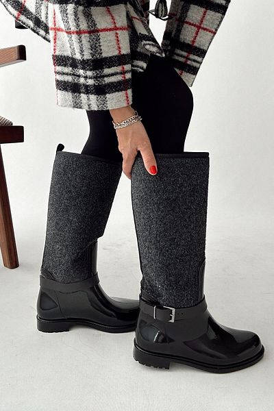 nope21shoess Μαύρες μπότες βροχής Rainy